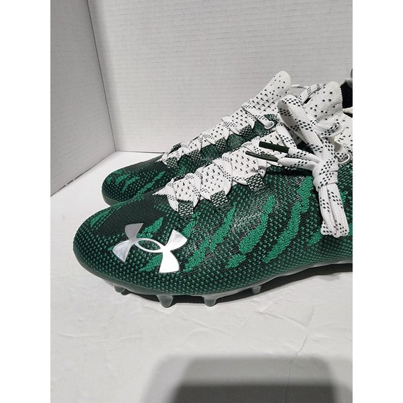 Men's Size 9  Under Armour Spotlight MC ‘Green’ Football Cleats 3023959-102 - Picture 4 of 9